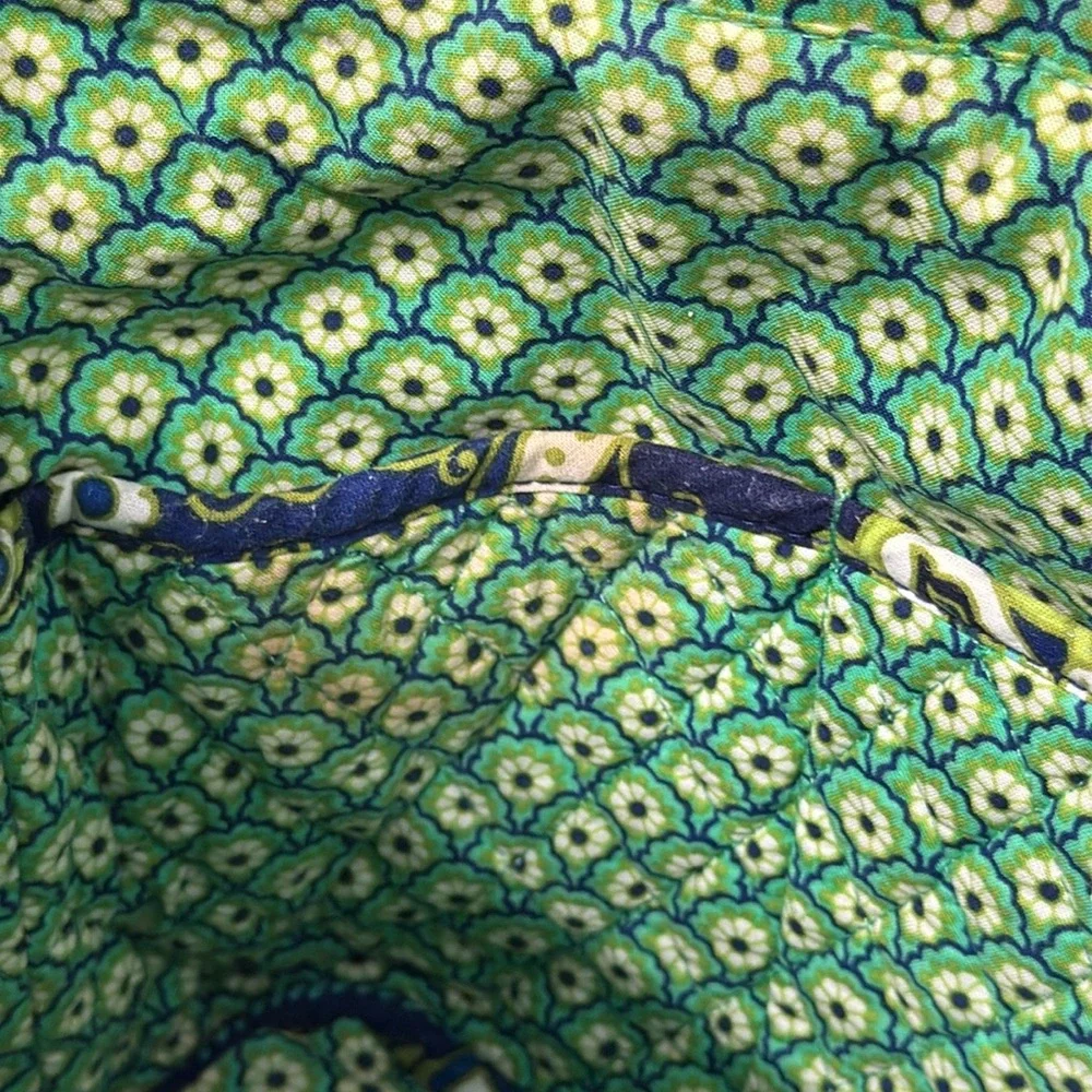 Vera Bradley Rhythm & Blues (Retired Pattern) Green Blue Floral Paisley Tote